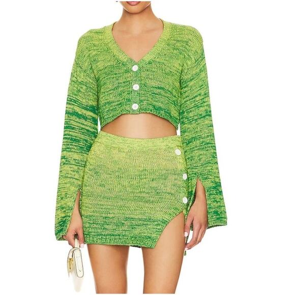 Lovers and Friends - Genia Ombre Cardigan and Skirt Matching Set in Green - Picture 7 of 7